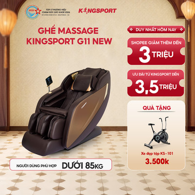 [KOL] Ghế massage KINGSPORT G11 NEW công nghệ rung sóng âm Kingsonic, 12 bài massage tự động