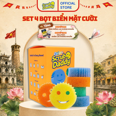[Set Tiết Kiệm] Miếng chà rửa Colors Scrub Daddy - đủ màu sắc, bọt biển Scrub Daddy chính hãng Mỹ