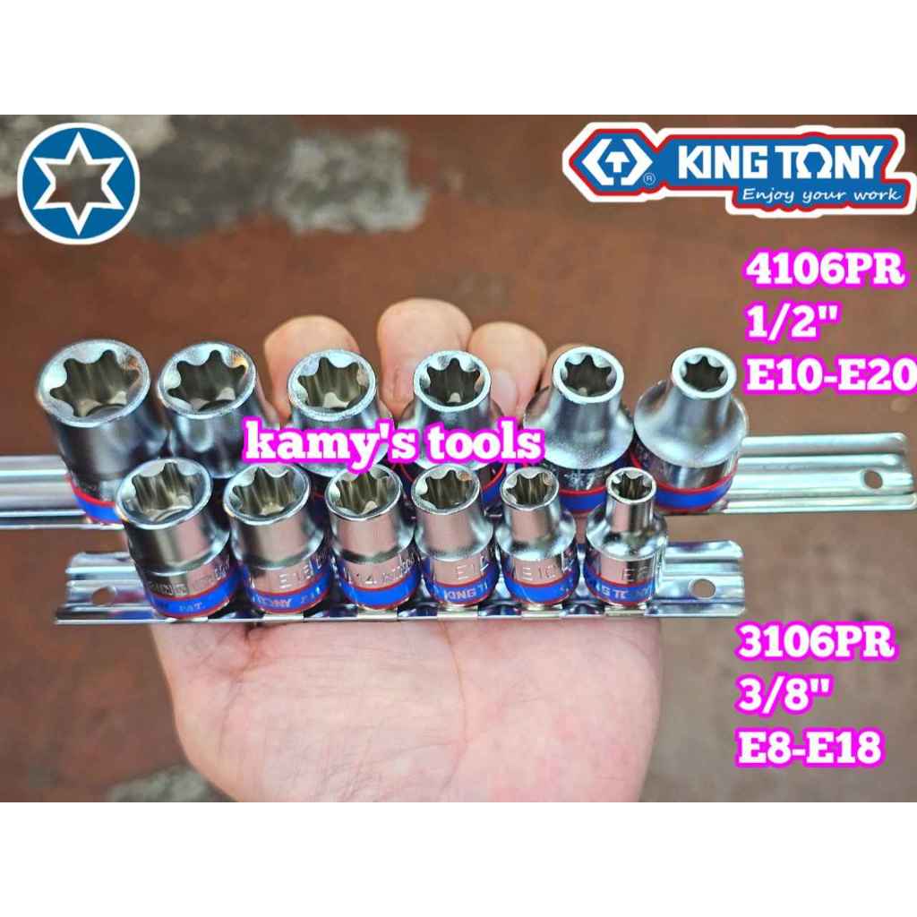 Bộ Tuýp E Kingtony 3106pr Và 4106pr (Bộ Tuýp Sao, Bộ Khẩu E)
