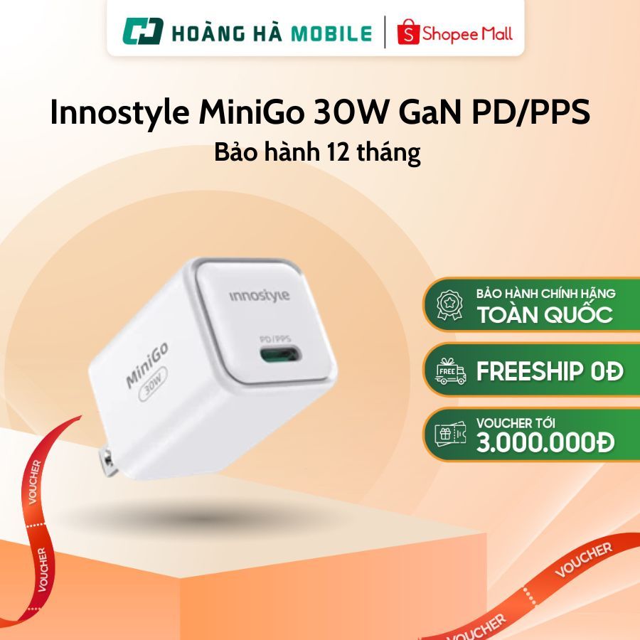 Sạc nhanh Innostyle MiniGo 30W GaN PD/PPS charger - Chính hãng