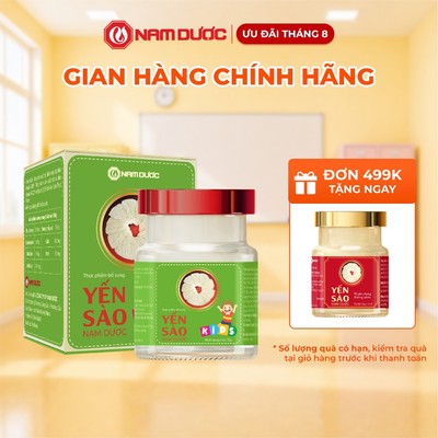 Yến sào Nam Dược Kids hộp 1 lọ 70g tổ yến chưng đường phèn, bổ sung canxi hữu cơ