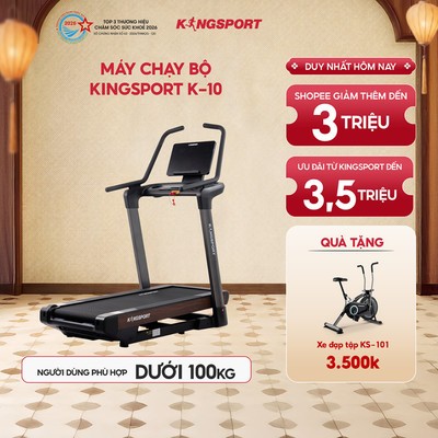 CHỈ GIAO MIỀN NAM | Máy chạy bộ Kingsport Vision Plus K-10, Động cơ mạnh mẽ, 12 Chương Trình Luyện Tập