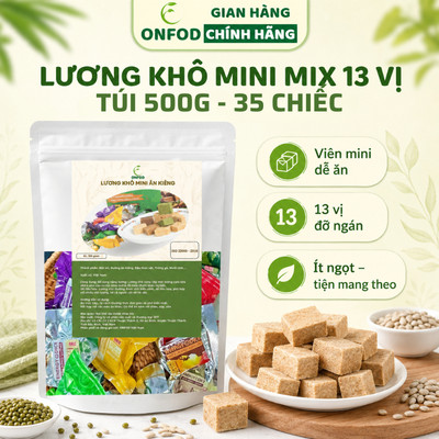 Lương khô mini mix 13 vị dinh dưỡng SBT ONFOD ăn kiêng giảm cân healthy eat clean gói 500g