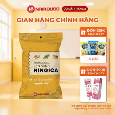 Kẹo Gừng , kẹo Chanh muối Ningica-  Bịch 10 gói x 10 viên ngậm ( Bịch 100 viên)