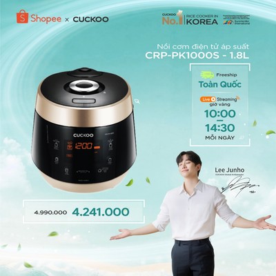 Nồi cơm điện tử áp suất CUCKOO CRP-PK1000S 1,8 lít - Hàng chính hãng