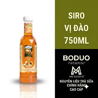 SYRUP SIRO ĐÀO Boduo 750 ML- Có Xuất Hóa Đơn VAT - Pha Trà Sữa - Trà Trái Cây - Cocktail-Làm Bánh