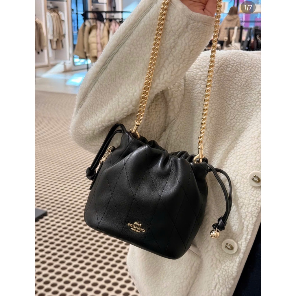 Coach Faye Mini Drawstring Bag With Quilting