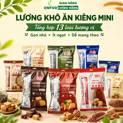 Lương khô ăn kiêng mini SBT ONFOD gói 500g mix vị dinh dưỡng giảm cân ăn chay healthy eat clean