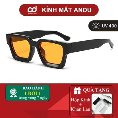 Kính râm mát nam nữ thời trang AnDu phối màu gọng vuông đeo mùa hè chống nắng lái xe đi biển 2226