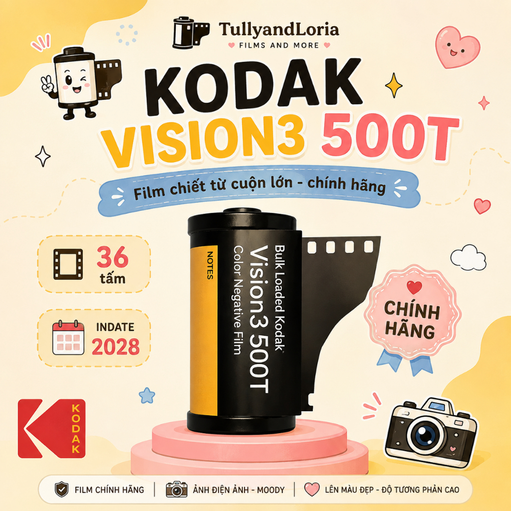 Kodak Vision 3 500T - Film cine - Indate 2028 - 36 tấm