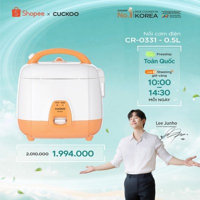 Nồi cơm điện Cuckoo 0.5L CR-0331 - Lòng nồi chống dính - Hàng chính hãng