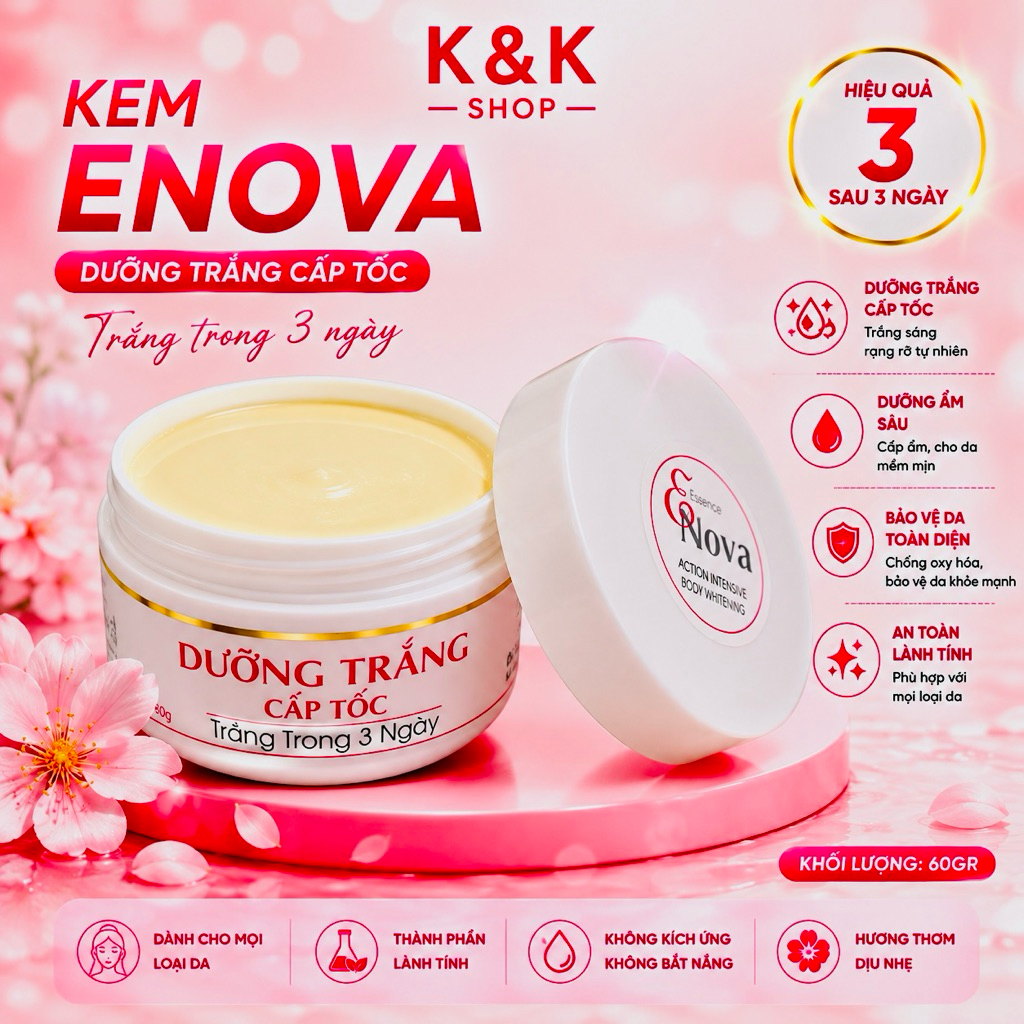 Kem Enova dưỡng trắng cấp tốc 60gr chính hãng