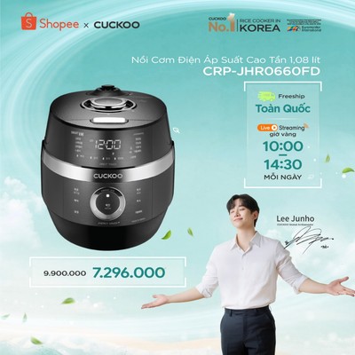 Nồi cơm điện áp suất cao tần Cuckoo CRP-JHR0660FD dung tích 1.08L -Phiên bản nội địa, sử dụng Tiếng Hàn