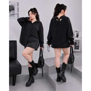 Áo Sơ Mi Cột Nơ Sau Bigsize Nhiều Màu Form Rộng Che Bụng Tôn Dáng Cho Người Mập 60-100kg