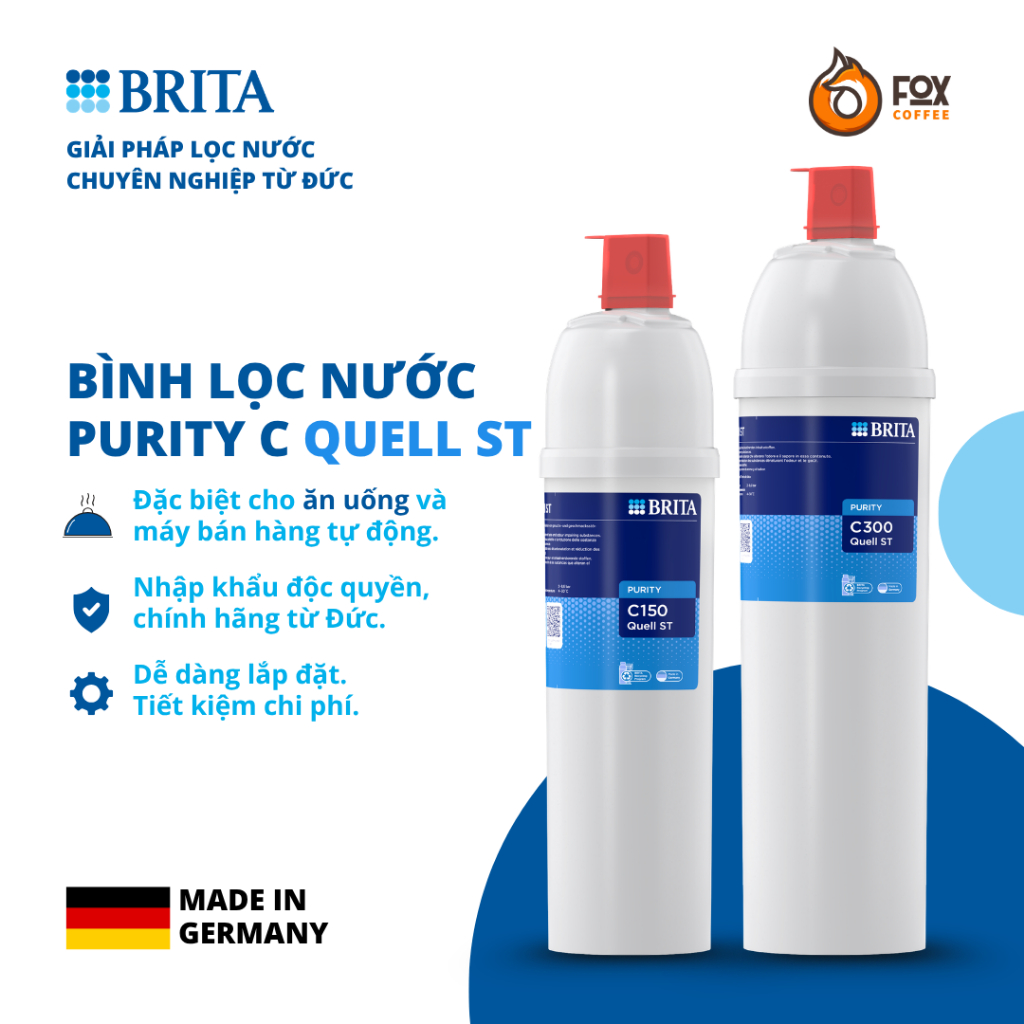 Lõi Lọc Nước Gia Đình, Quán Cà Phê từ Đức BRITA PURITY C Quell ST | Water Filter For Home, Cafe