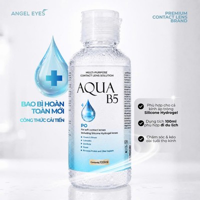 Nước ngâm lens Aqua B5 dung tích 100ml & 360ml (Dung dịch bảo quản kính áp tròng | Nước ngâm kính áp tròng)