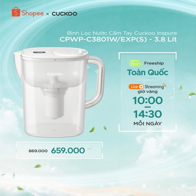 Bình Lọc Nước Cầm Tay Cuckoo Inspure CPWP-C3801W/EXP(S) – 3.8 Lít