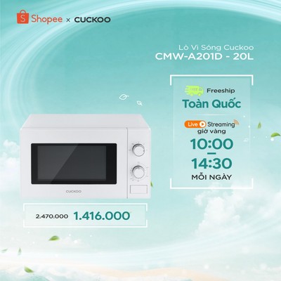 Lò vi sóng Cuckoo 20 lít CMW-A201D - Hàng chính hãng - Chất lượng Hàn Quốc