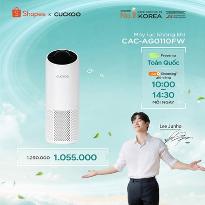 Máy lọc không khí Cuckoo CAC-AG0110FW/WHCKV Khuếch tán tinh dầu dùng trong xe ô tô - Hàng chính hãng