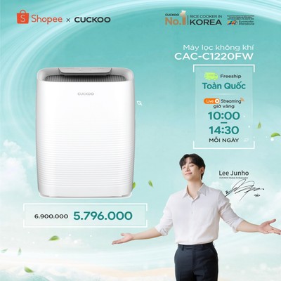 Máy lọc không khí Cuckoo CAC-C1220FW/WHCRVN(S) diện tích 37m2 - Hàng chính hãng