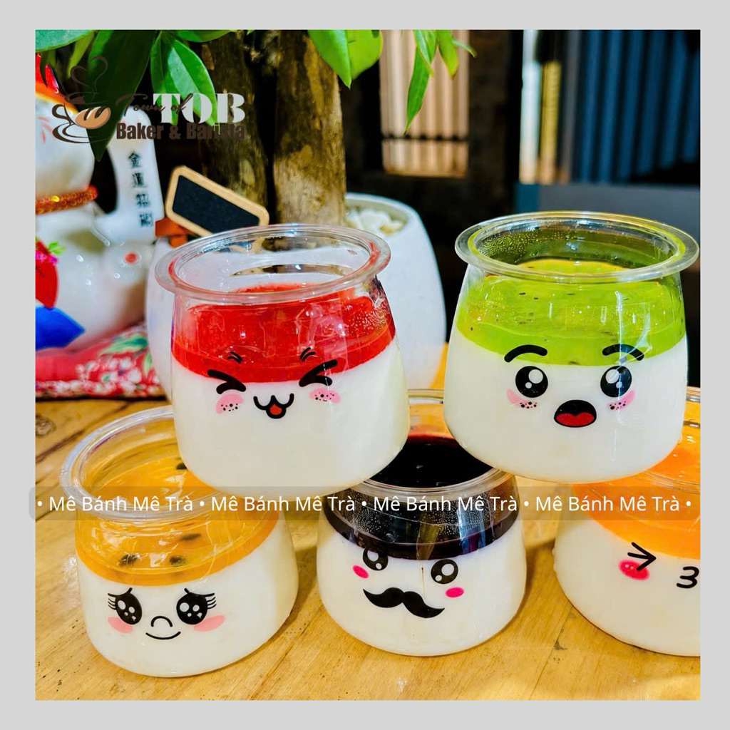 20-50 HŨ NHỰA PET TRÒN KÈM NẮP ĐỰNG SỮA CHUA, PANNA COTTA, PUDDING, MOUSSE - Mê Bánh Mê Trà