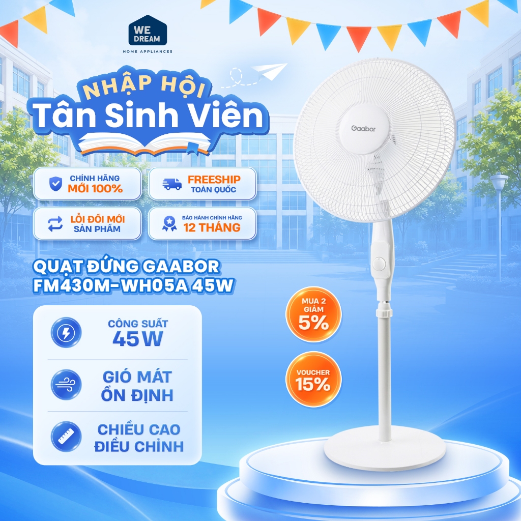Quạt Đứng Gaabor FM430M-WH05A 45W - Hàng Chính Hãng