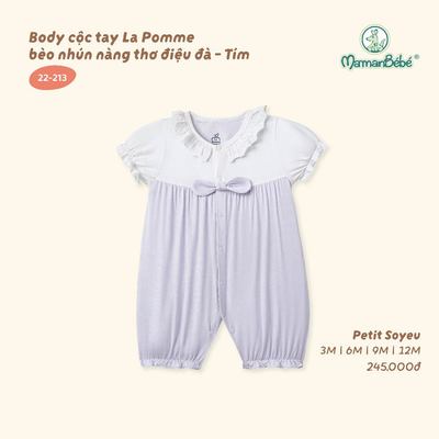 Body cộc tay La Pomme bèo nhún nàng thơ điệu đà - Sợi Petit Soyeu thoáng mát - Bé gái - 3M - 12M