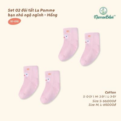 Set 02 đôi tất La Pomme bạn nhỏ ngộ nghĩnh - Sợi Cotton thoáng khí - Bé gái - Size S/M/L