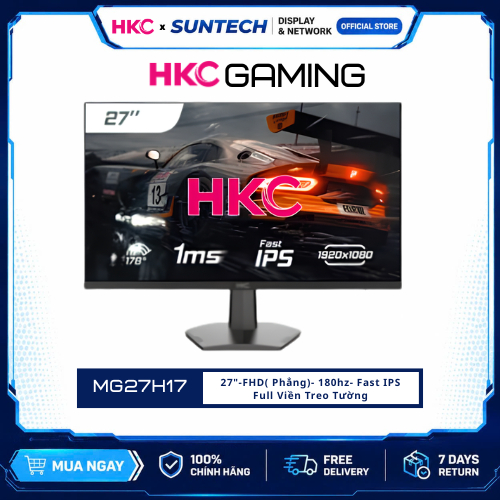 Màn Hình Gaming HKC MG27H17 27 Inch FHD Fast IPS 180Hz 200Hz 1ms 100% sRGB Anti Glare HDMI DP VESA C