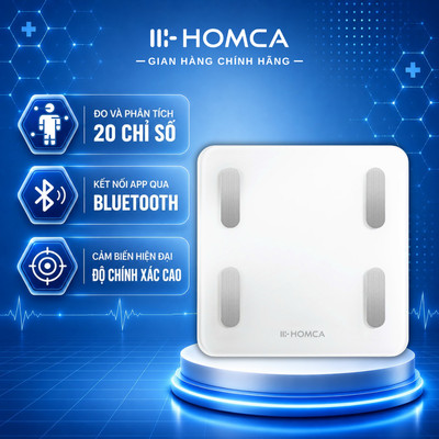 Cân điện tử sức khoẻ thông minh HOMCA S7 - đo và phân tích 20 chỉ số cơ thể, kết nối Bluetooth