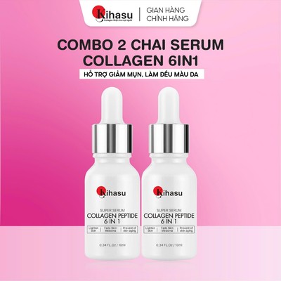 Serum Collagen Kihasu 6IN1 Combo 2 Chai 3 Chai Collagen Nhật Hỗ Trợ Mờ Thâm Nám, Dưỡng Sáng Da