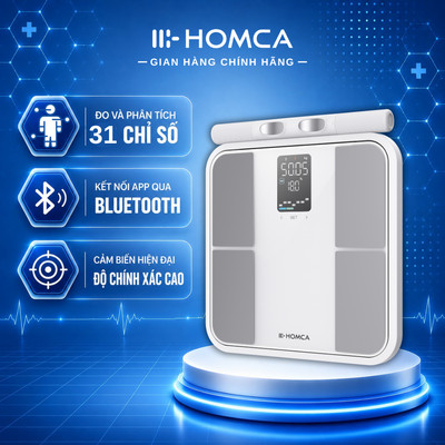 Cân điện tử sức khoẻ thông minh Homca S8 Pro, phân tích 31 chỉ số cơ thể, kết nối Bluetooth