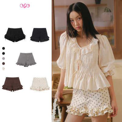 Quần short OLV bèo chấm bi Kaki Polka Dot Ruffle Shorts nhiều màu trẻ trung trendy phù hợp đi chơi