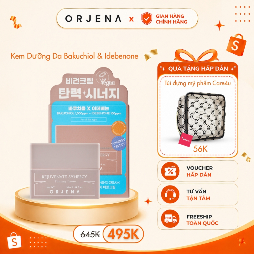 Kem dưỡng Orjena Bakuchiol & Idebenone dưỡng sáng và săn chắc da 50ML