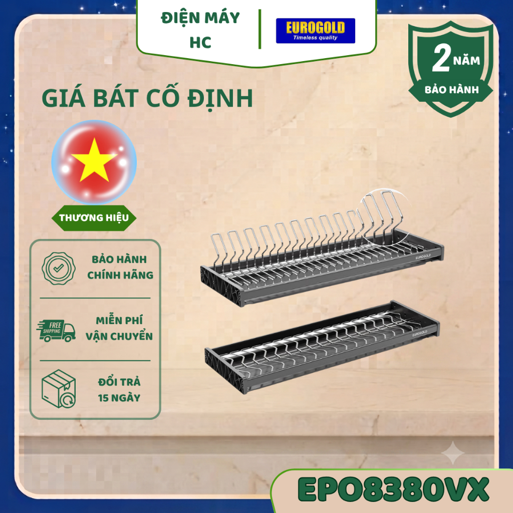 Giá Bát Cố Định Inox 304 Eurogold EPV8080/EPO8380/EPO8380VX - Tối Ưu Hóa Không Gian Bếp Sang Trọng