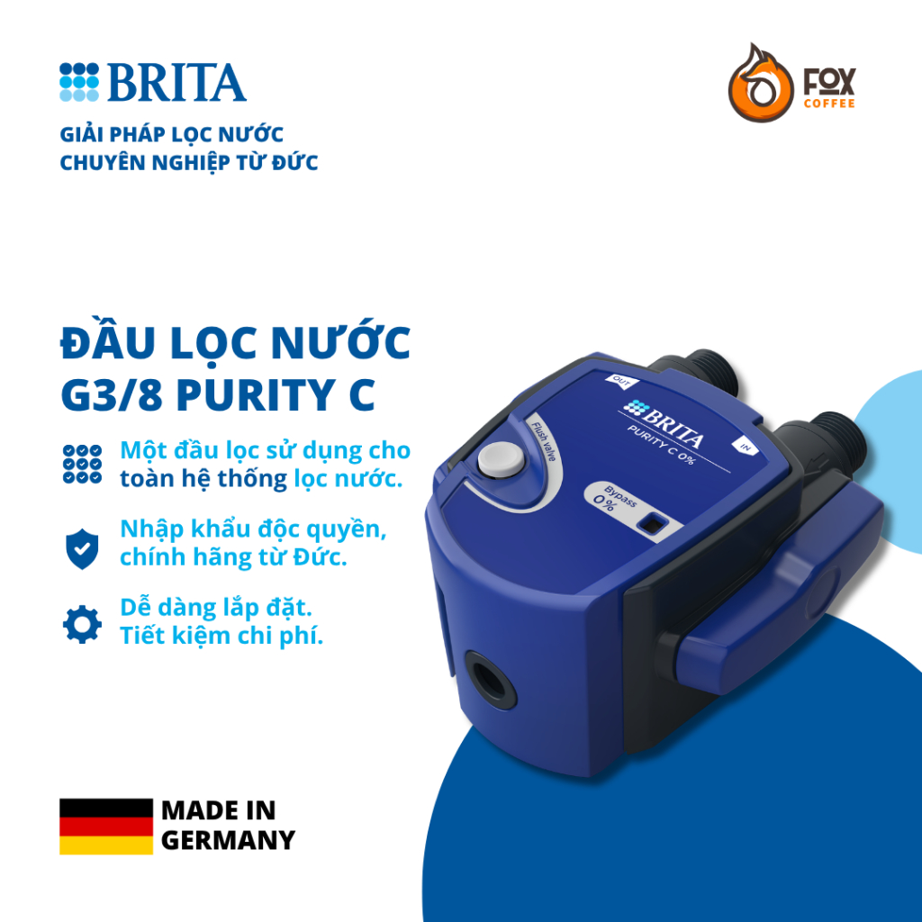 Đầu Gắn Lõi Lọc Nước Gia Đình, Quán Cà Phê BRITA PURITY C | Water Filter Head From Brita