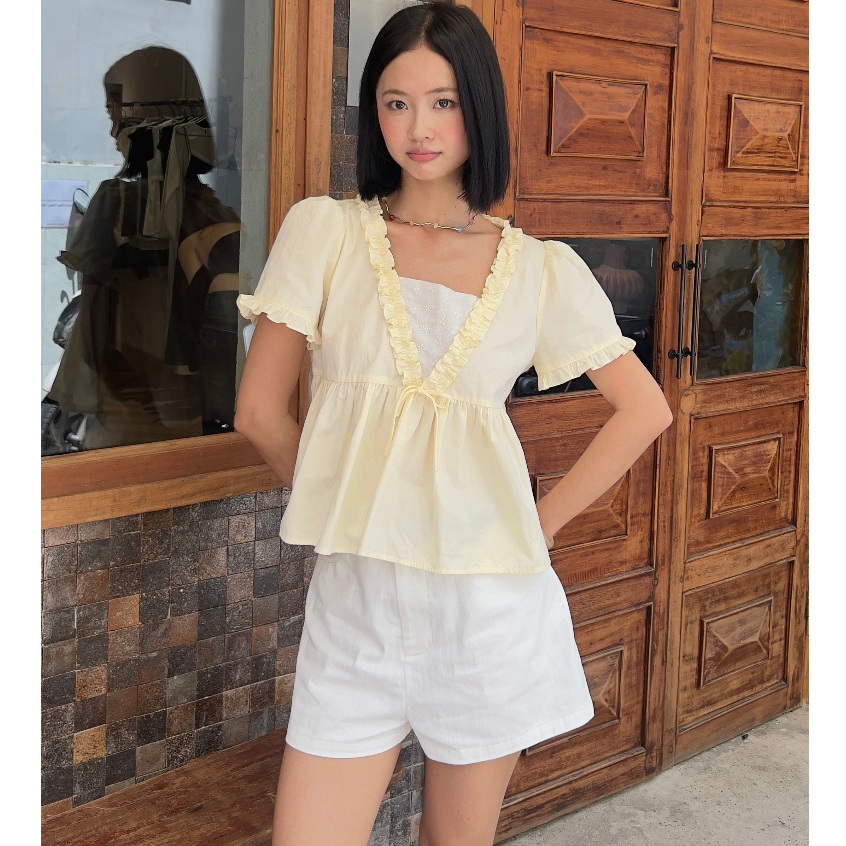 Quần short kaki nữ THE C.I.U, quần short lưng cao ống rộng chất cotton – Flyer Short