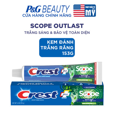 [VHLxP&G Import] Kem đánh trắng răng Crest Complete Whitening Plus Scope 153g - Mỹ