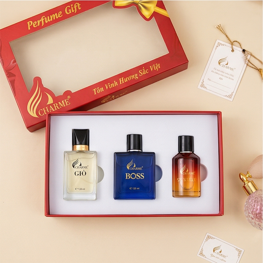 [MUA 1 ĐƯỢC 3] Combo 3 Chai Nước Hoa Nam Charme 10ml - Giò, Boss, 212 Sexy