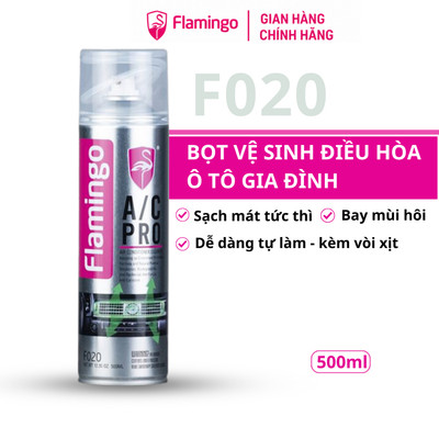 Chai Vệ Sinh Bụi Bẩn Vi Khuẩn Mùi Hôi Điều Hòa Ô Tô Flamingo F020 500ml - Hãng Phân Phối Chính Thức