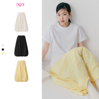 Chân váy bí OLV dáng dài phồng chất dù trẻ trung Cotton Puff Maxi Skirt nhiều màu phù hợp đi chơi