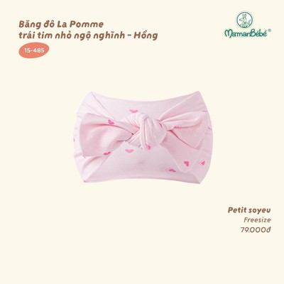 Băng đô La Pomme trái tim nhỏ ngộ nghĩnh - Sợi Petit Soyeu thoáng mát - Bé gái - Freesize