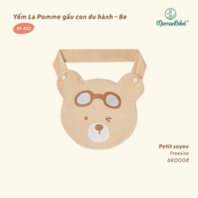Yếm La Pomme gấu con du hành - Sợi Petit Soyeu thoáng mát - Bé trai - Freesize