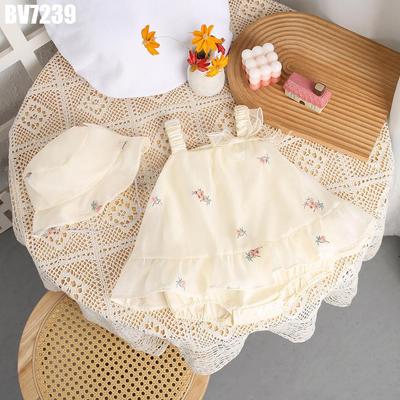 Body Váy Sọc Xanh Xòe Nơ Cổ Bèo Cho Bé Gái Sơ Sinh 1 2 Tuổi MINTSCLOSET Quảng Châu - BV7169 BV7237