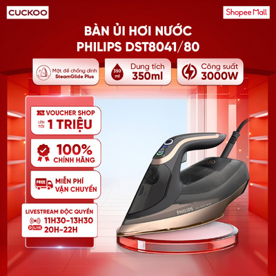 Bàn ủi hơi nước Philips DST8041/80 3000W - Mặt đế SteamGlide Elite