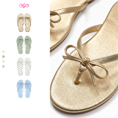 Dép OLV quai mảnh thanh lịch Bow Strappy Flat Sandals nhiều màu phù hợp mùa hè đi làm đi chơi