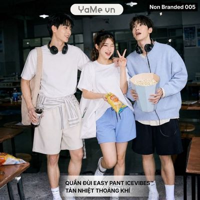 Quần Đùi Nam Vải Thun IceVibes™ Tản Nhiệt Thoáng Khí Non Branded 005 Dáng Ôm Vừa F2 23721 |YaMe|