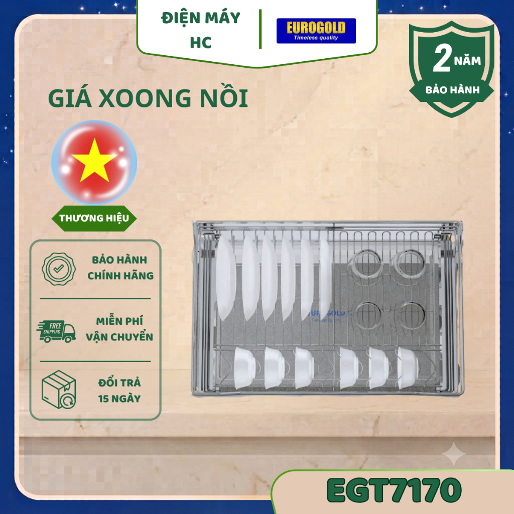 Giá bát đĩa di động Eurogold EG30470/EGT7170, kệ úp chén inox 304 cao cấp