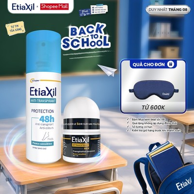 Combo Lăn Khử Mùi Mồ Hôi Dành Cho Nam Giới Men 15ml và Xịt Khử Mùi Chân Etiaxil Bảo Vệ Kép 100ml