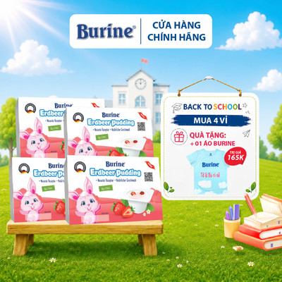 Pudding Burine Vị Dâu Tây Bổ Sung Năng Lượng Cho Bé Từ 6 Tháng Tuổi
